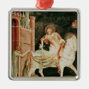 St. Martin sharing his cloak with the beggar Metal Ornament