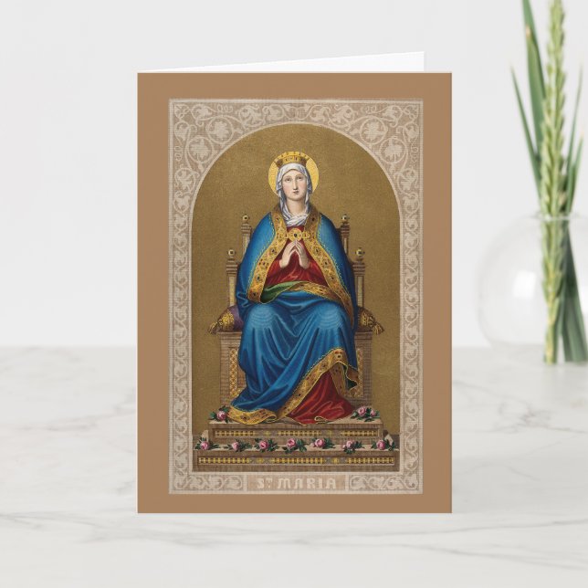 St Mary Blessed Virgin Vintage Religious Card (Front)