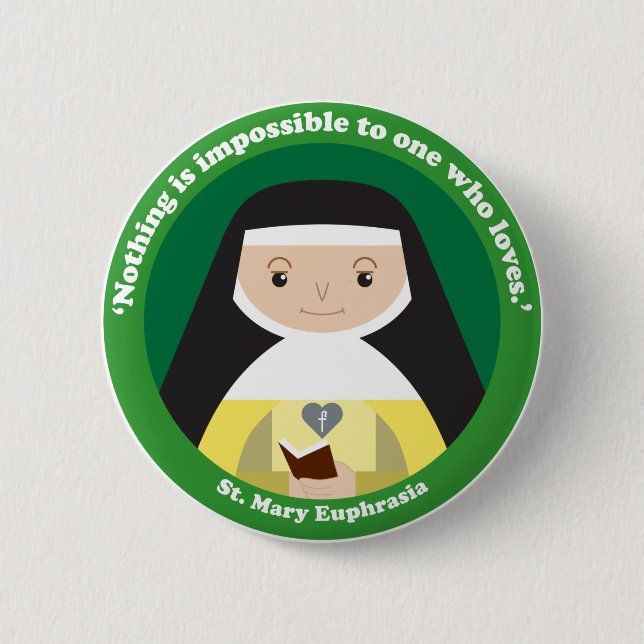 St. Mary Euphrasia 2 Inch Round Button (Front)