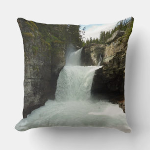 St. Mary Falls I at Glacier National Park Throw Pillow