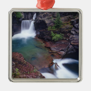 St Mary Falls in Glacier National Park in Metal Ornament