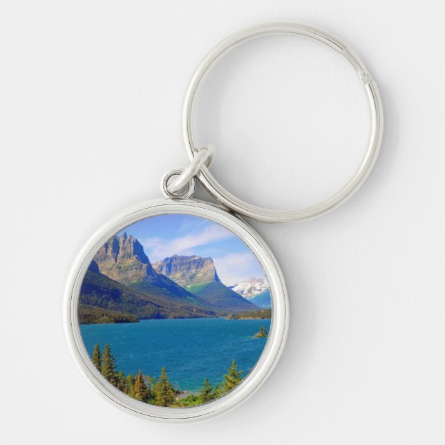 St. Mary Lake,  Glacier National Park,  Montana Keychain (Front)