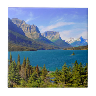 St. Mary Lake,  Glacier National Park,  Montana Tile