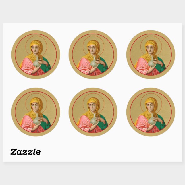 St. Mary Magdalene as a Myrrhbearer (Det.; ORX 01) Classic Round Sticker (Sheet)