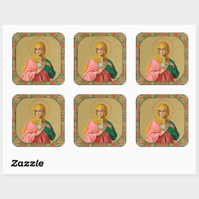 St. Mary Magdalene as a Myrrhbearer (ORX 01) Square Sticker (Sheet)