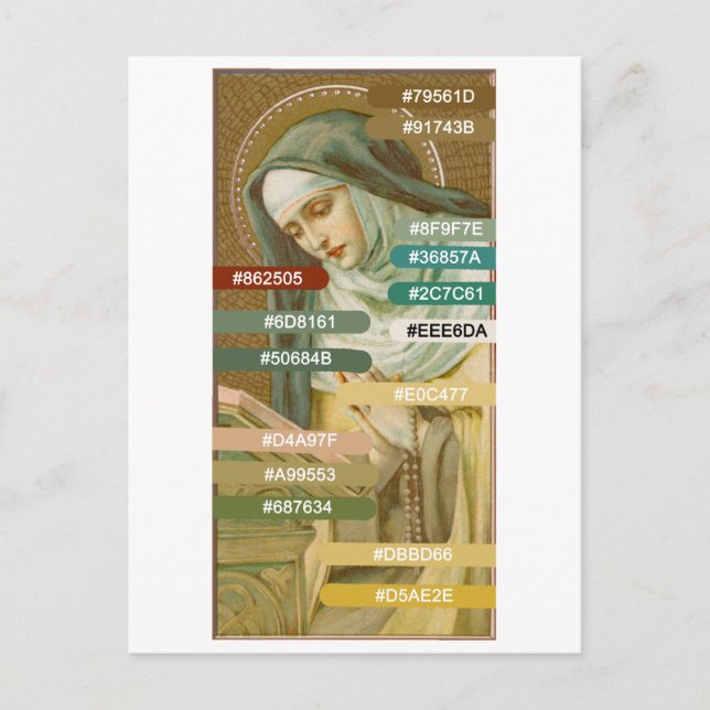 St. Mary Magdalene de Pazzi (JM 45) Colour Palette Postcard (Front)