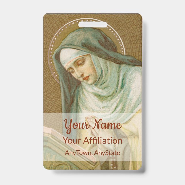 St. Mary Magdalene de Pazzi (JM 45) (Style 1) Badge (Front)