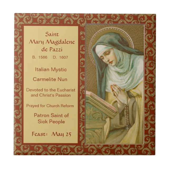 St. Mary Magdalene de Pazzi (JM 45) Tile (Front)