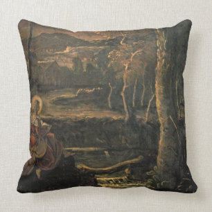 St. Mary of Egypt in the Wilderness Throw Pillow
