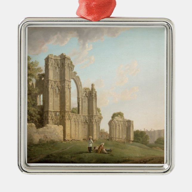 St Mary's Abbey, York, c.1778 (oil on canvas) Metal Ornament (Front)