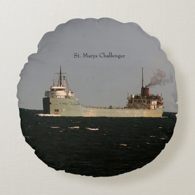 St. Marys Challenger round pillow (Front)