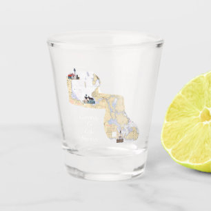 St. Marys River Lighthouse chart shot glass