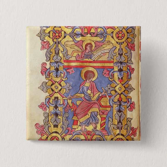 St. Matthew 2 Inch Square Button (Front)