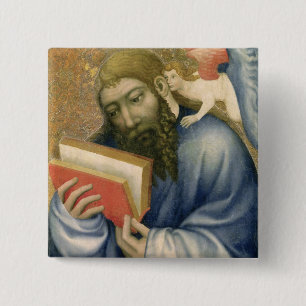 St. Matthew, from the chapel of Karlstejn 2 Inch Square Button