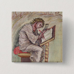 St. Matthew, from the Ebbo Gospels 2 Inch Square Button