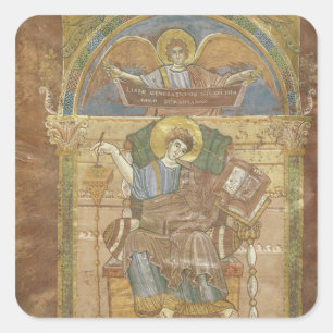 St. Matthew, from the Gospel of St. Riquier Square Sticker