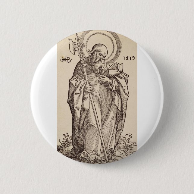 St. Matthew the Evangelist - Fine Art Reproduction 2 Inch Round Button (Front)