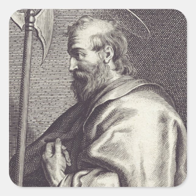 St. Matthew the Evangelist - Fine Art Reproduction Square Sticker (Front)