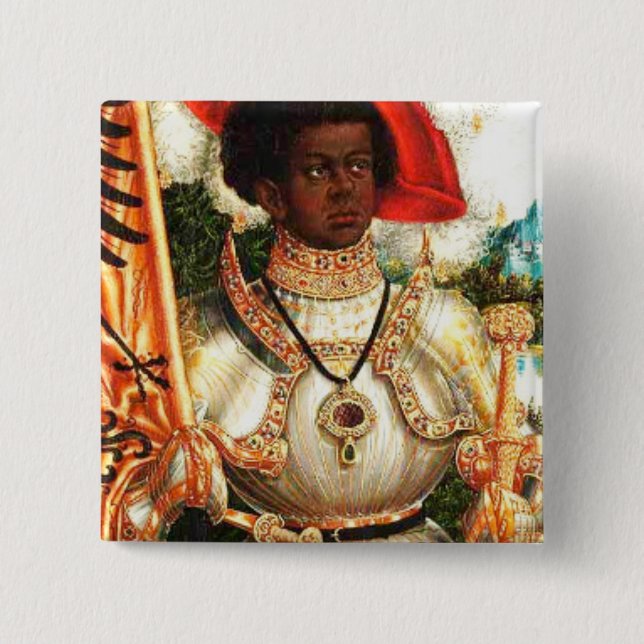 St. Maurice 2 Inch Square Button (Front)