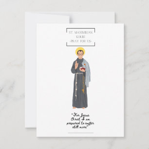 St. Maximilian Kolbe Flat Greeting Card