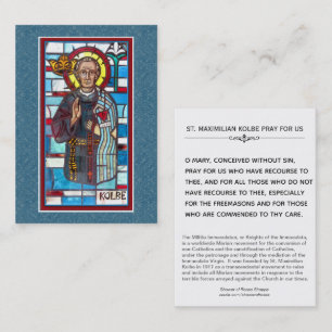 St. Maximilian Kolbe Militia Immaculata Holy Card