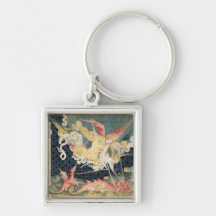St. Michael and his angels fighting the dragon Keychain