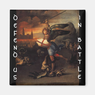 St Michael and the Dragon ,brown black Magnet