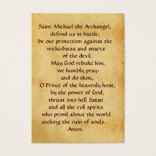 St Michael and the Dragon  Prayer Card