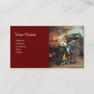 St Michael and the Dragon ,red Business Card