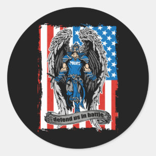 St. Michael Angel Defend Us in Battle Classic Round Sticker
