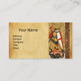 St. Michael Archangel and Dragon Sienese  Business Card