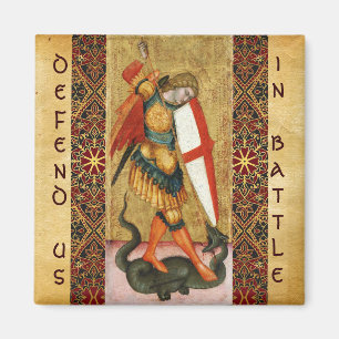 St. Michael Archangel and Dragon Sienese Magnet
