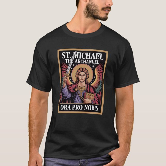 St Michael Archangel Prayer Patron Protector  T-Shirt (Front)