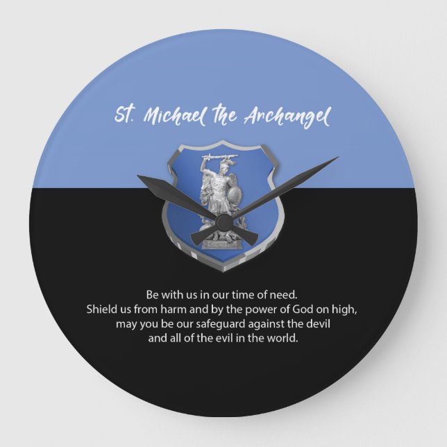 St. Michael Archangel Prayer Thinking of You Large Clock (Front)