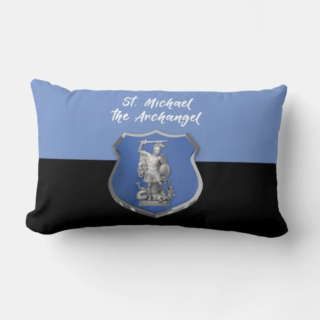St. Michael Archangel Prayer Thinking of You Lumbar Pillow (Front)