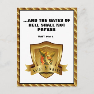 St. MICHAEL ARCHANGEL SCRIPTURE BIBLE VERSE Postca Postcard
