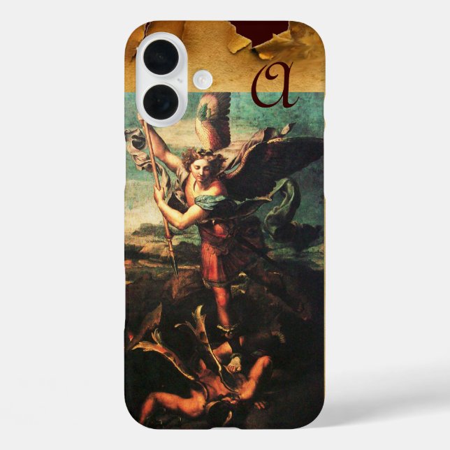 St MICHAEL ARCHANGEL VANGUISHING SATAN Monogram Case-Mate iPhone Case (Back)