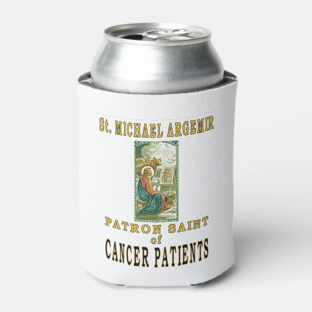 ST MICHAEL ARGEMIR PATRON SAINT of CANCER PATIENTS Can Cooler (Can Front)