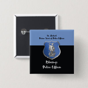 St. Michael Blessings to New Police Officer 2 Inch Square Button