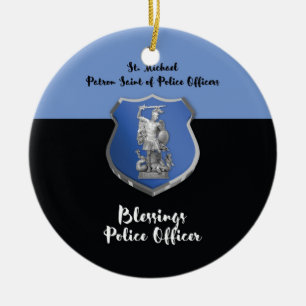 St. Michael Blessings to New Police Officer Ceramic Ornament
