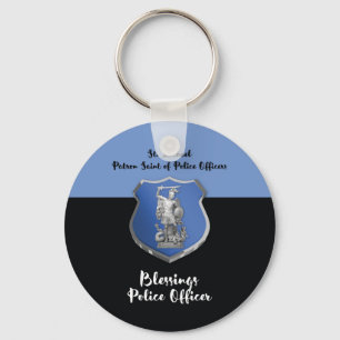 St. Michael Blessings to New Police Officer Keychain