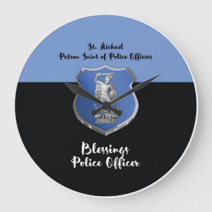 St. Michael Blessings to New Police Officer Large Clock