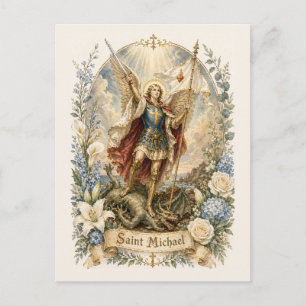 St Michael Catholic Encouragement Prayer Postcard