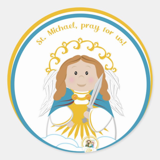 St. Michael Classic Round Sticker (Front)