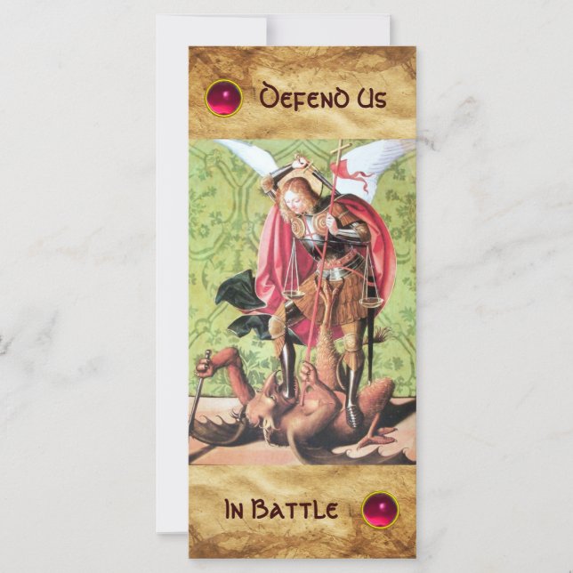 ST. MICHAEL ,DRAGON AND JUSTICE Prayer Card (Front)