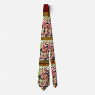 ST. MICHAEL ,DRAGON AND JUSTICE Ruby Tie