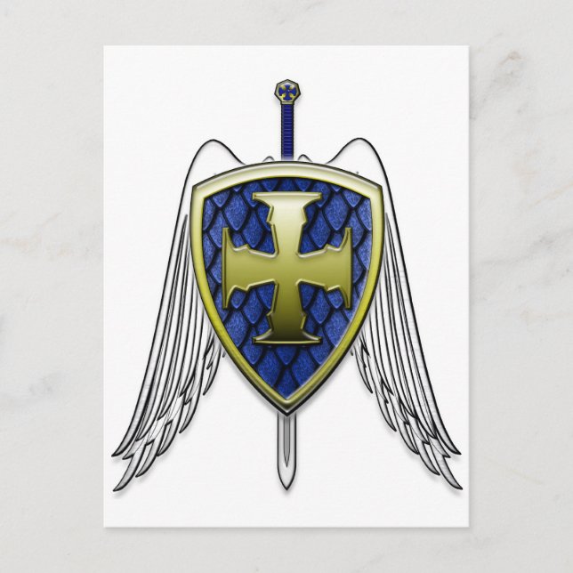 St Michael - Dragon Scale Shield Postcard (Front)