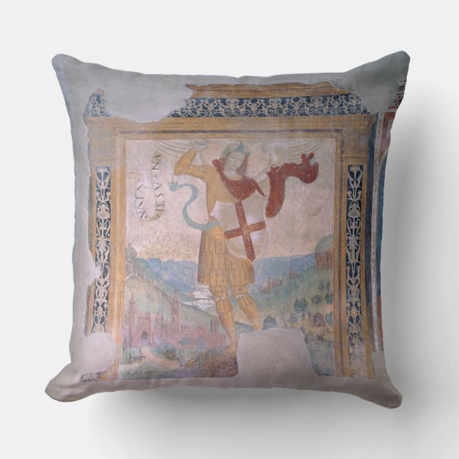 St. Michael (fresco) Throw Pillow (Front)