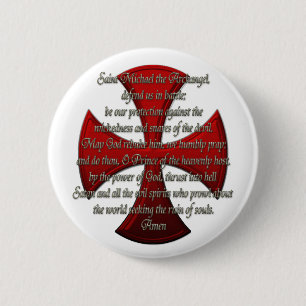 St Michael - Iron Cross 2 Inch Round Button