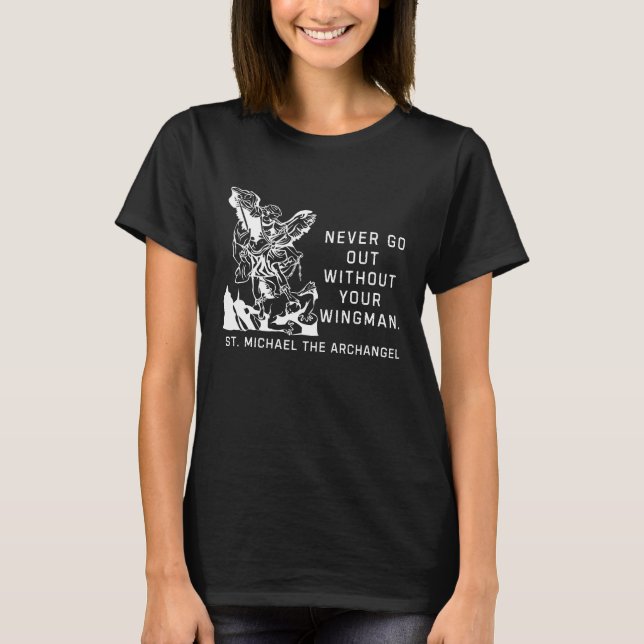 St. Michael l'archange T-shirt Tee catholique (Devant)
